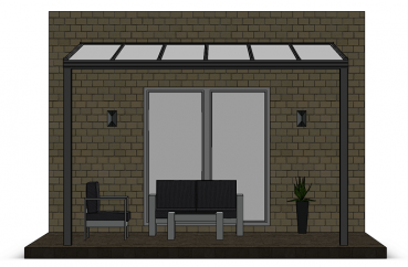 Preview: Überdachung mit VSG 8,76 mm matt, 4 x 3,5 m